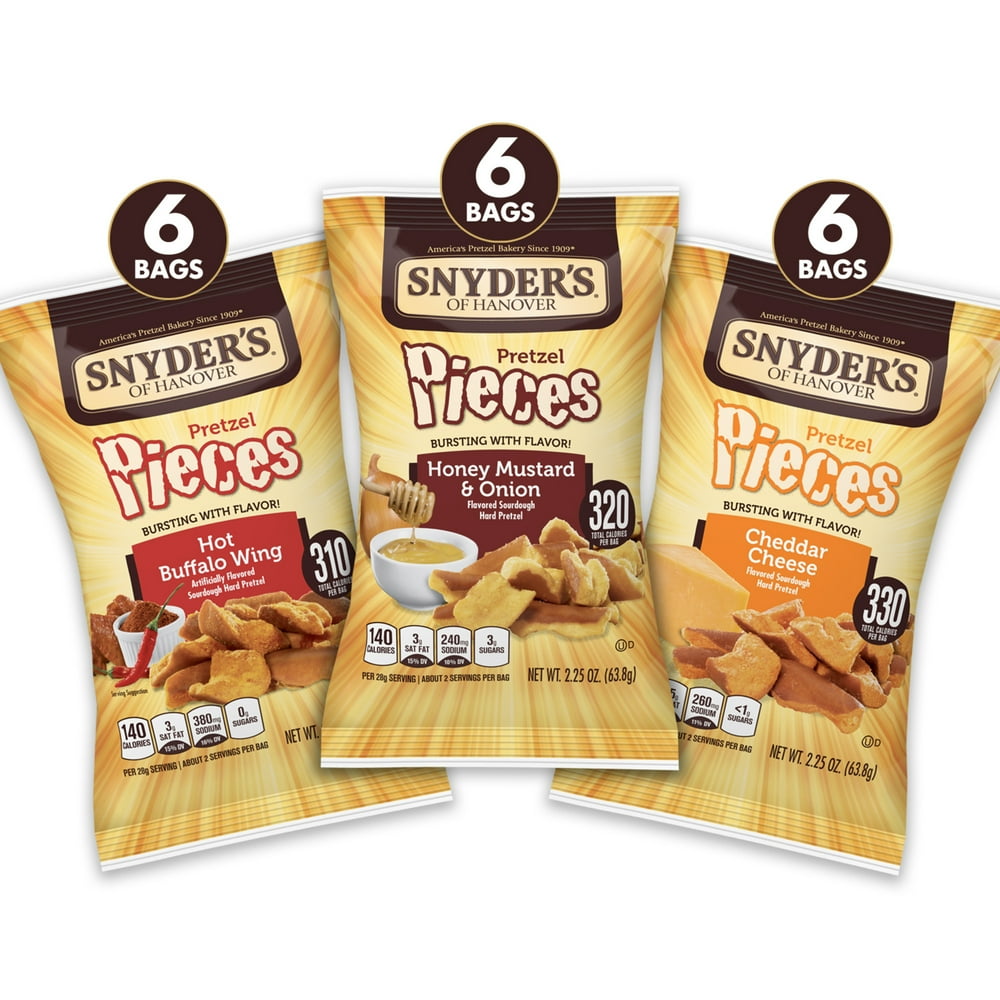 Snyders of Hanover Pretzel Pieces, Variety Pack, 2.25oz, 18ct