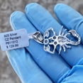 thumbnail image 4 of Real Solid 925 Sterling Silver Bling  Scorpion Alacran Micro Pave Iced CZ Scorpio Hip Hop Pendant 1.25", 4 of 11