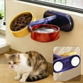 thumbnail image 4 of Cat Bowl - Elevated Cat Bowl Adjustable Height Rotating Pet Food Bowl Non-Slip Large Capacity Water Dish Raised Feeder Stand for Neck Protector Cat Dining Station Purple, 4 of 5