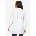 thumbnail image 2 of Roaman's Women's Plus Size Kate Long-Sleeve Crisp Cotton-Blend Button-Front Tunic, 2 of 6