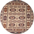 thumbnail image 1 of Ahgly Tapis d'Intérieur Rond Traditionnel Lavable en Machine Marron Châtaigne, 4 Pieds Rond, 1 of 7