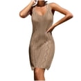 thumbnail image 1 of FAIWAD Robe Courte en Tricot Crochet pour Femme Sans Manches Dos Nu à Col en V Mini Robe de Plage Ajourée Robes Ajustées, 1 of 4