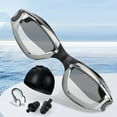thumbnail image 6 of Radetop swimming goggles set, equipped with swim cap, nose clip, earplugs, and goggles box, black, 6 of 7