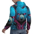 thumbnail image 6 of Honeii Neon Cyberpunk Blue Bear Pattern Mens Hoodies Men's Loose Sleeve Sweatshirt,Pullover Hooded Sweatshirt for Men,Essentials Hoodie-3X-Large, 6 of 7