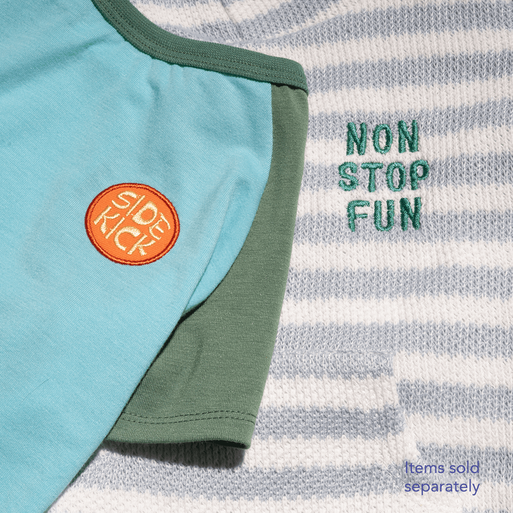 Oodles Blue Non-Stop Fun Striped Spring Bubble Hem Dog Hoodie, Small