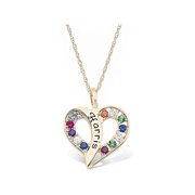 Personalized Family Jewelry Flowing Heart Gold Pendant available in Sterling Silver, 10kt and 14kt Yellow and White Gold