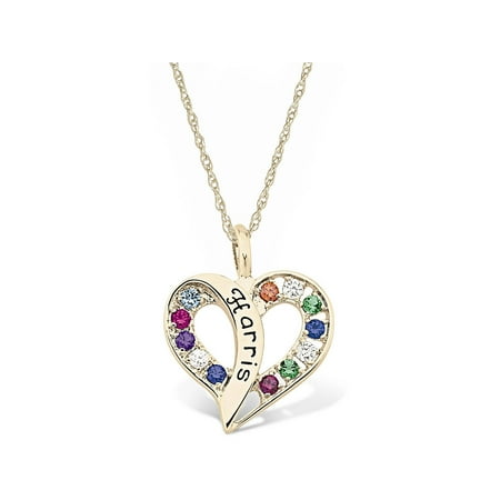 Personalized Family Jewelry Flowing Heart Gold Pendant available in Sterling Silver, 10kt and 14kt Yellow and White Gold
