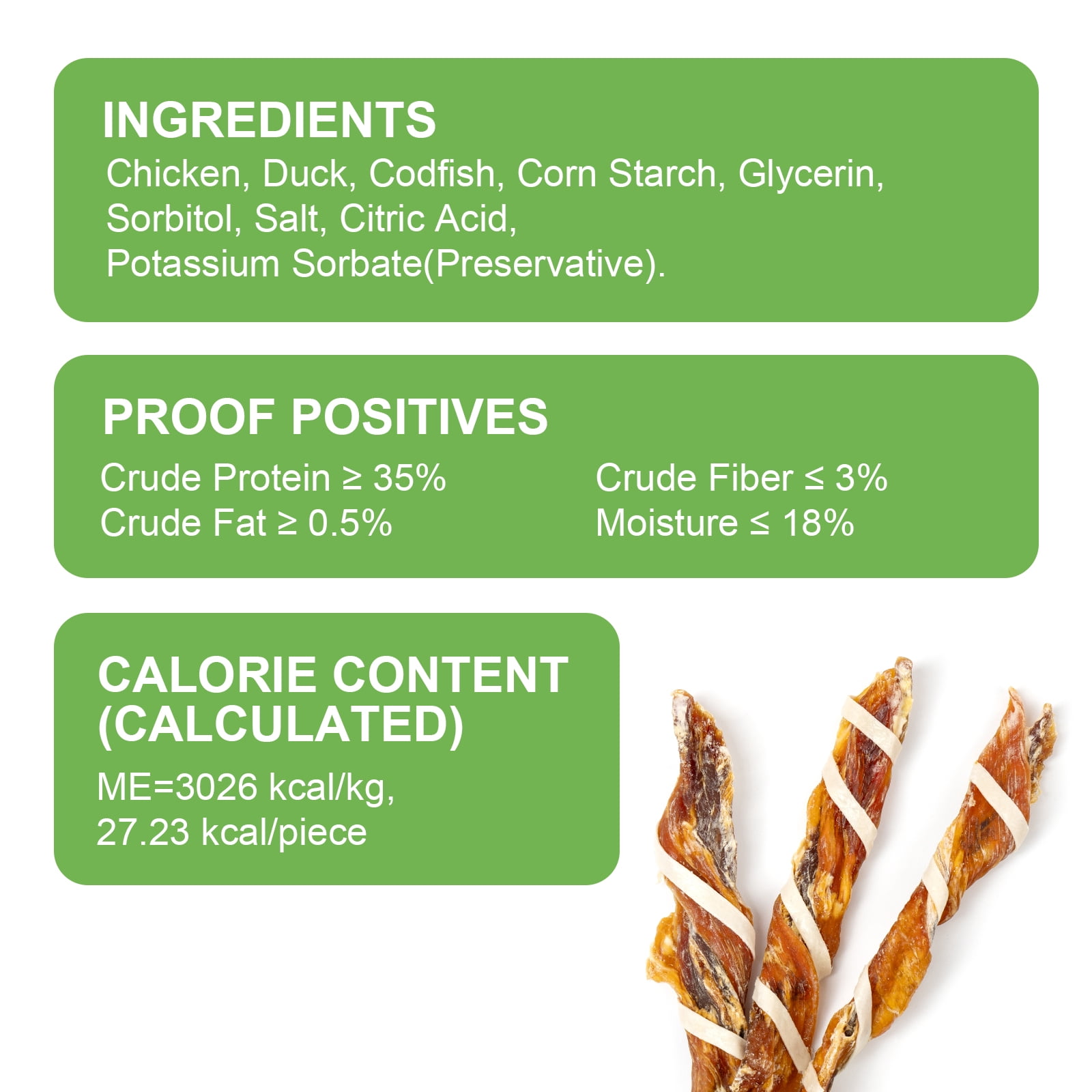 MON2SUN Chicken Duck & Codfish Twist Sticks Small Dog Treats, 17.64 oz (50 Count), 4.5-5 Inch