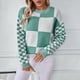 thumbnail image 4 of Blusas y tops para mujer Sentuca, camisas casuales de cuello redondo, blusa de manga larga, verde menta, tallas L, 4 of 6