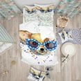 thumbnail image 2 of Designart 'chiot Mignon avec des Lunettes Bleues - Ensemble de Housse de Couette Moderne, 2 of 2