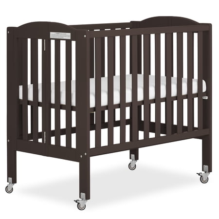 Dream On Me 2-in-1 Folding Portable Mini Crib, Chocolate Chip