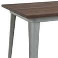 thumbnail image 4 of Flash Furniture Kenneth 30.25" x 60" Rectangular Silver Metal Indoor Table with Walnut Rustic Wood Top, 4 of 6