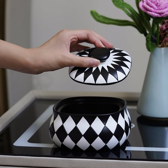 Black And White Jewelry Box for Women Keepsake Box with Lid ,Holds Jewelry and Treasures Decorative Boxes for Home Decor