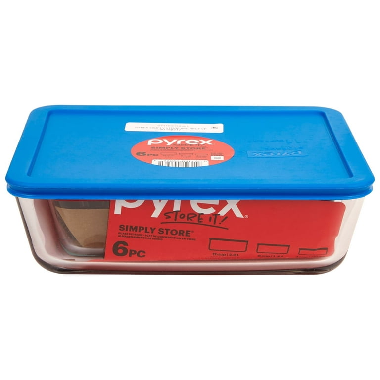 Pyrex Simply Store 6-Pc Glass Food Storage Container Set with Lid