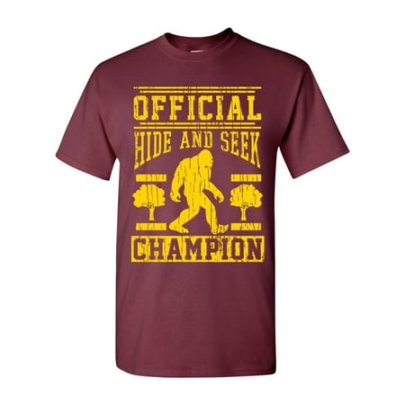 Official Hide And Seek Champion Funny DT Adult T-Shirt