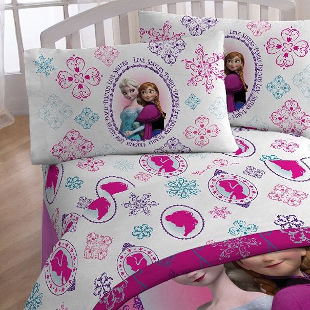 Disney Frozen Sheet Set Anna Elsa Snowflakes Bedding