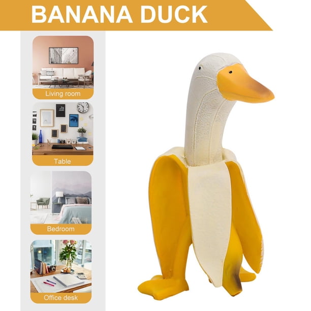 Estatuilla clásica de pato banana, estatua hermosa impermeable para patio interior al aire libre Likrtyny Para estrenar