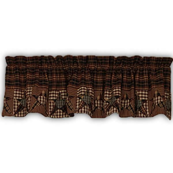 FARMHOUSE BERRY Burgundy Check Window Valance 72" x 14" by The Country House 