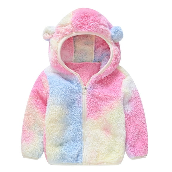 2022 New Fashion Jacket Spring Autumn Kids Clothing Toddler Girls Winter Windproof Tie Dye Hooded Coat Jacket Kids Warm Outerwear