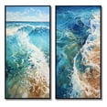 thumbnail image 2 of Designart "Beach Photo Oceanic flow XII" Coastal Beach Framed Wall Art Set Of 2 - Teal Beach Framed Wall Art Set Of 2, 2 of 7