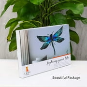LIFFY Metal Dragonfly Wall Decor - Outdoor Garden Art for Patio, Living Room, Bedroom - Dragonfly Gifts (14inch, Metal & Glass)