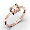 thumbnail image 3 of Minimalist 1.00 Carat Emerald Cut Morganite And Diamond Moissanite Engagement Ring, Wedding Ring in 10k Solid Rose Gold, Gift For Her, Promise Ring, Anniversary Ring, 3 of 3