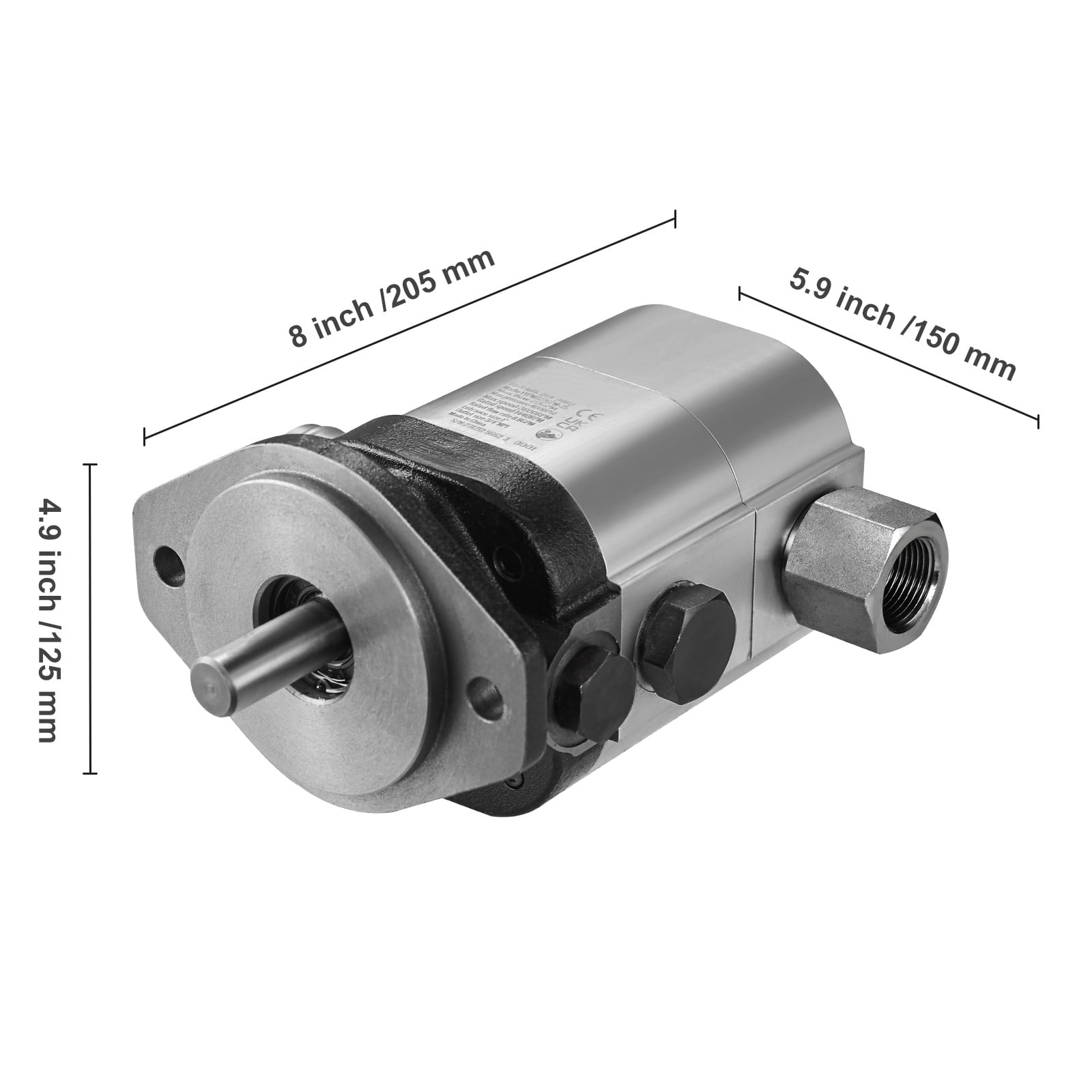 SKYSHALO Hydraulic Gear Pump for Log Splitting, 22GPM 2-Stage, 4000PSI, with 1-1/4'' Inlet and 3/4'' NPT Outlet, 3600 RPM, Aluminum Construction, Suitable for Small Engine Log Splitters and Snowplows