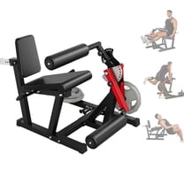 JoanKaren 4-in-1 Leg Extension and Curl Machine,700lbs Adjustable Leg Curl with Plate Loaded,Leg Extender Press Workout Equipment for Home Gym,Black&Red