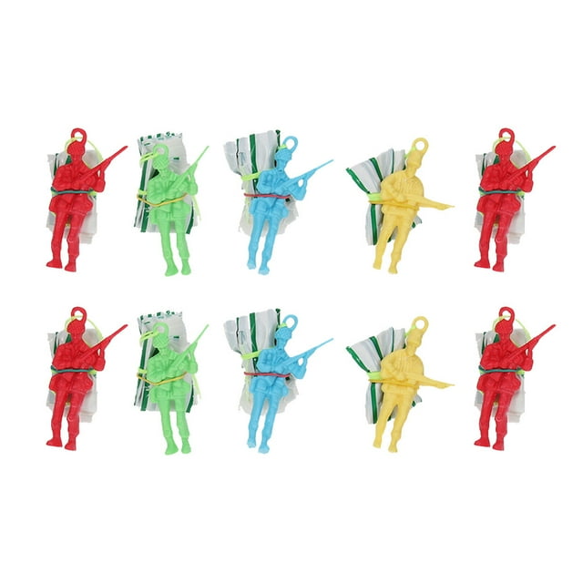 Miangastore 20 Pcs Man Parachute Toy Hand Throwing Parachute Toy Educational Toys for Kids (Mixed Color and Style)