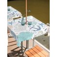 thumbnail image 2 of Outdoor Tablecloth with Umbrella Hole for Patio/Picnic/Party/Camping, Coral Anchor Coastal Waterproof Table Cloth Square Cover Washable, Blue Summer Nautical Starfish (60"x 60"), 2 of 9