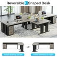thumbnail image 5 of Tribesigns Reversible Executive Desk with 3 Drawer File Cabinet, L Shaped Desk, Gray, 5 of 5