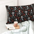 thumbnail image 4 of Salouo Skeleton with Roses Pattern Pillow Cases,1PC Pillow Covers with Envelope Closure Decorative Pillow Case for Bed Couch,Pillows Not Included-16"x24", 4 of 6