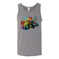 thumbnail image 2 of Wild Bobby, Colorful Rainbow Moose Head Wildlife Animal Lover Mens Graphic Tank Top, Heather Grey, 2XL, 2 of 3