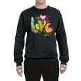 thumbnail image 2 of Wild Bobby, Colorful Rainbow Paint Love Streetwear Unisex Crewneck Graphic Sweatshirt, Black, Small, 2 of 3