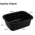thumbnail image 3 of Ggbin 18 Quart Plastic Dish Pans, Black, Rectangular Wash Basin Tubs, 3 Pack, 3 of 7