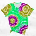 thumbnail image 3 of DeHolifer Tie Dye Shirt for Women Plus Size Casual Summer Short Sleeve Lightweight Tee T-Shirts Green 4XL, 3 of 5