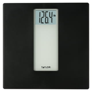 Taylor Digital Scales for Body Weight, Highly Accurate 400 LB Capacity,  Unique Blue LCD, Auto on and Off Scale, 11.8 x 11.8Inches, Stainless Steel