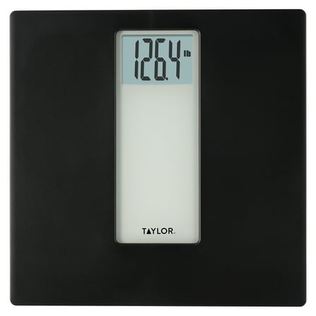Taylor 12.0" x 12.0" Digital Body Weight Scale Battery Powered, FSA HSA Eligible, 400 lb Capacity, Black/Grey