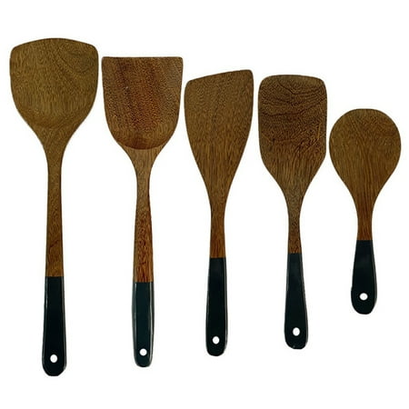 

5PCS Non-Stick Pan Wooden Spatula Wooden Cooking Spatula Rice Cooker Small Rice Spoon Frying Spatula Set