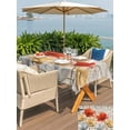 thumbnail image 5 of Outdoor Tablecloth with Umbrella Hole for Patio/Picnic/Party/Camping, Retro Floral Waterproof Table Cloth Rectangle Table Cover Washable, Red Yellow Tulips Barm Doors Farmhouse Wooden (60"x 102"), 5 of 8