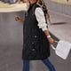 thumbnail image 5 of Gibobby Chaleco largo para mujer, Chalecos reversibles de forro polar para mujer, chaquetas sin mangas, chamarra con capucha para mujer, de otoño con bolsillos(Negro,XG), 5 of 5