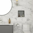 thumbnail image 3 of Logmey Bathroom Shower Niche 12"x12" Stainless Steel Bathroom Niche Single Shelf for Bathroom Storage,Matte Black, 3 of 9
