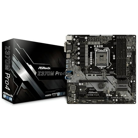 - ASRock Z370M Pro4 LGA 1151 (300 Series) Intel Z370 HDMI SATA 6Gb/s USB 3.1 Micro ATX Motherboard