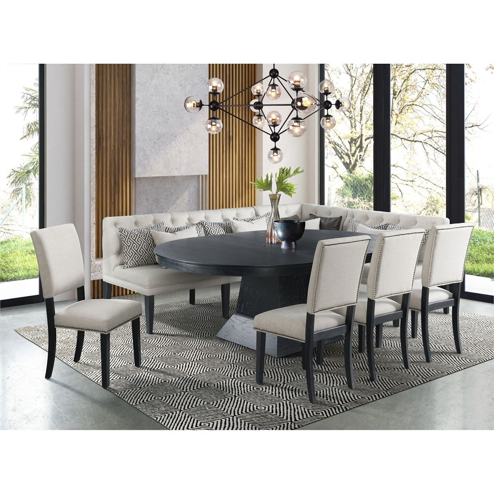 Picket House Furnishings Mara Oval Dining Table in Black