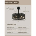thumbnail image 6 of Boho Black Caged Ceiling Fan with Lights, Rattan Ceiling Fan Lighting with Remote Control 3 speeds, 3 Timing for Living Room Bedroom Dining Room Kitchen, 6 of 7