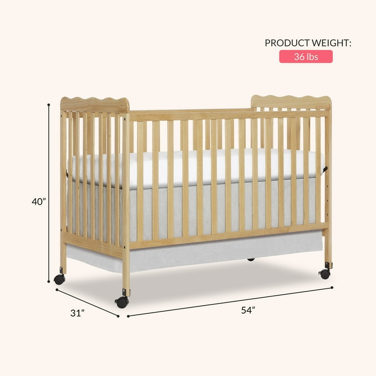 Dream On Me Carson Classic 3-in-1 Portable Crib in Natural