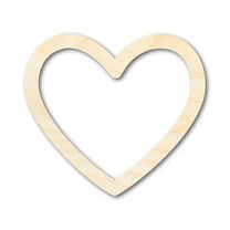 Unfinished Wood Heart Border Silhouette 4" / 1/2"