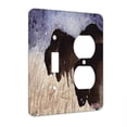 thumbnail image 1 of KuzmarK™ 2 Gang Single Toggle / Single Duplex Wall Plate - American Bison Buffalo Herd Hard Frost Wildlife Art by Denise Every, 1 of 1