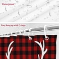 thumbnail image 6 of Christmas Reindeer Bathroom Shower Curtain Red Black Stripes Winter Vintage Texture Waterproof Washable Shower Curtains for Bathtub Bath Decor with Grommets and Hook 54 X 78 Inch, 6 of 8