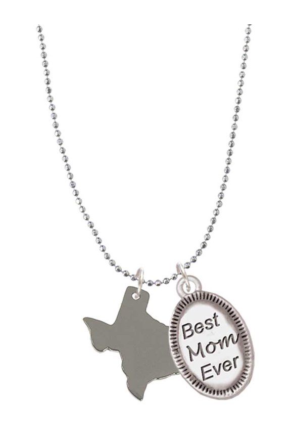 Stainless Steel Texas - Best Mom Ever Charm Necklace